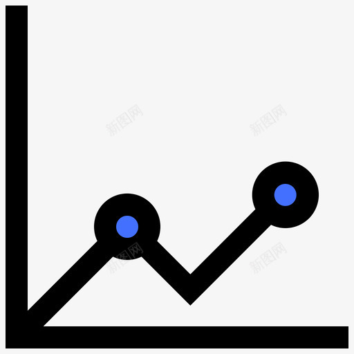 折线图信息图7蓝色图标svg_新图网 https://ixintu.com 信息 折线 线图 蓝色