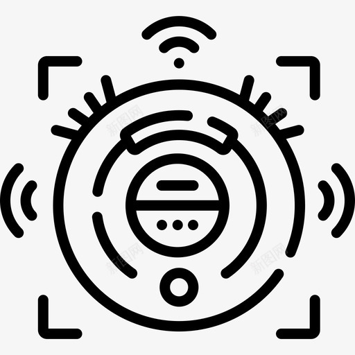 机器人真空技术100线性图标svg_新图网 https://ixintu.com 技术 机器人 真空 线性