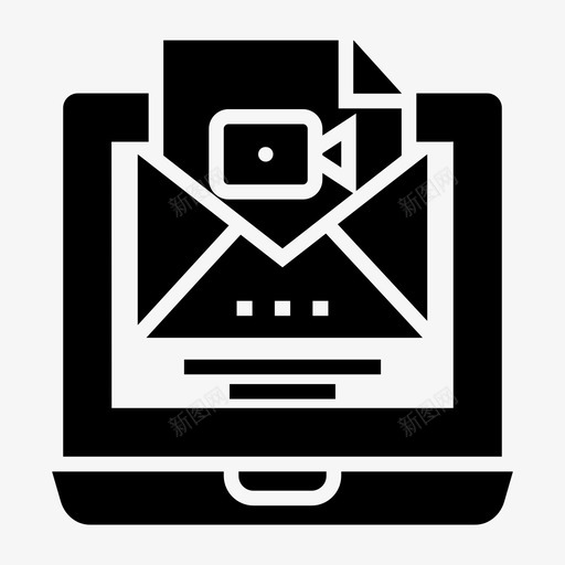 视频邮件电子邮件数字邮箱图标svg_新图网 https://ixintu.com ui ux 图标 在线 字形 数字 电子邮件 界面 视频 邮件 邮箱