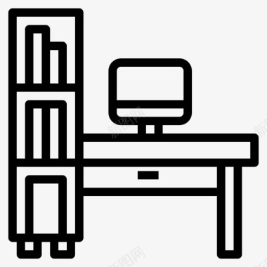 书桌家具装饰8直线型图标图标