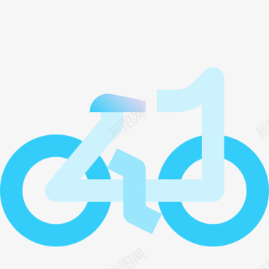 自行车自行车24蓝色图标图标
