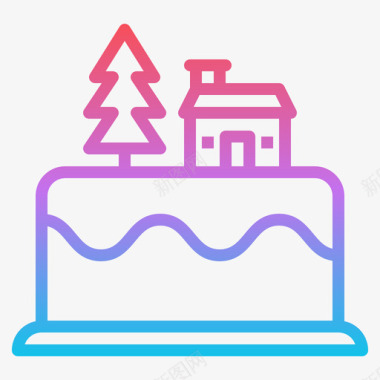 蛋糕圣诞268渐变色图标图标