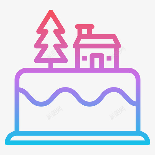 蛋糕圣诞268渐变色图标svg_新图网 https://ixintu.com 变色 圣诞 渐变 蛋糕