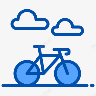 自行车城市67蓝色图标图标