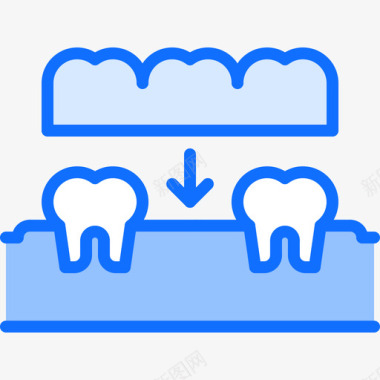 牙冠牙医57蓝色图标图标
