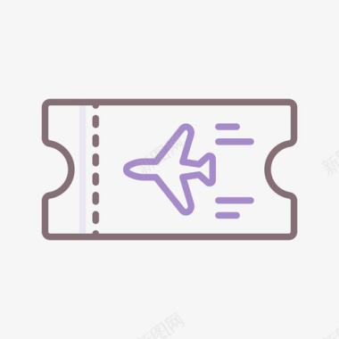 登机牌航空公司1线形颜色图标图标