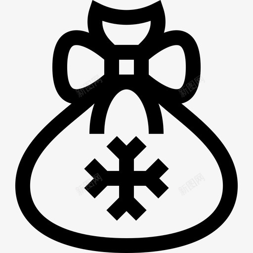 袋子圣诞装饰7线状图标svg_新图网 https://ixintu.com 圣诞 线状 袋子 装饰