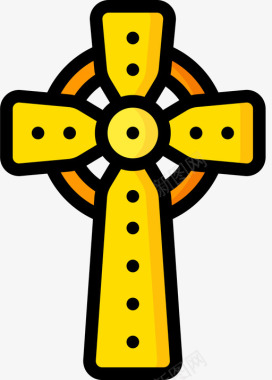 十字架圣帕特里克第54天直线颜色图标图标