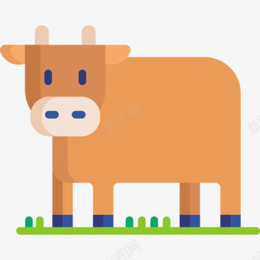 奶牛农业54平坦图标图标