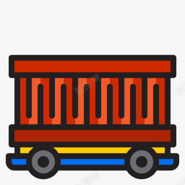 送货卡车物流64线性颜色图标图标