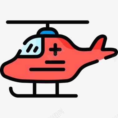 直升机紧急情况45线性颜色图标图标