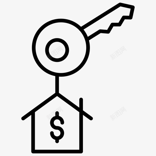 钥匙房屋房产图标svg_新图网 https://ixintu.com 房产 房地产 房屋 钥匙