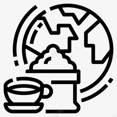咖啡全球商务18直系图标图标