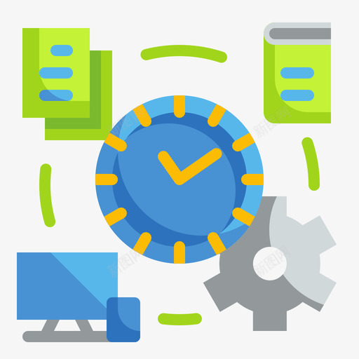 时间教育技术1平坦图标svg_新图网 https://ixintu.com 平坦 教育技术 时间