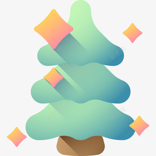 圣诞树表情符号53彩色图标svg_新图网 https://ixintu.com 圣诞树 彩色 符号 表情
