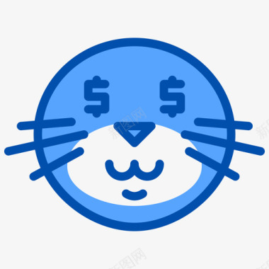 贪婪海豹表情3蓝色图标图标