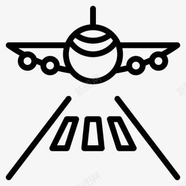 降落飞机飞机场机场图标图标