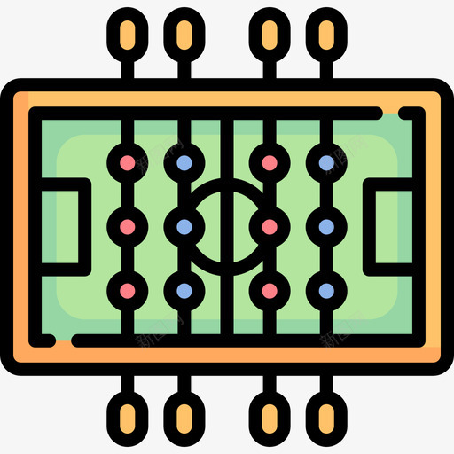 桌上足球游戏91线性颜色图标svg_新图网 https://ixintu.com 桌上 游戏 线性 足球 颜色