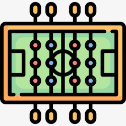 线性足球桌上足球游戏91线性颜色图标高清图片