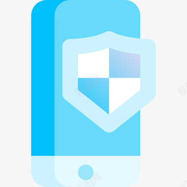 智能手机网络安全35蓝色图标图标