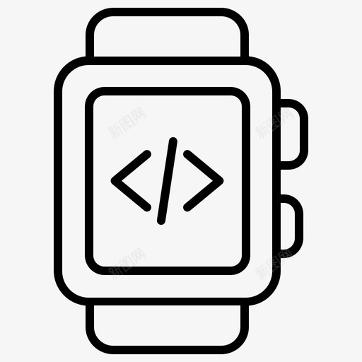 智能手表编码开发图标svg_新图网 https://ixintu.com 开发 手表 智能 编码 软件