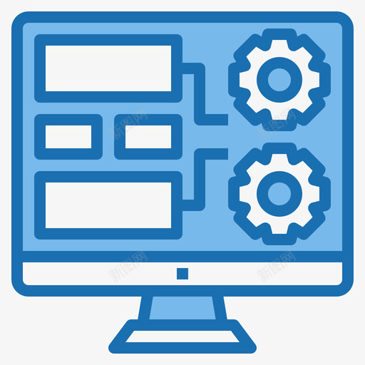 显示器工厂设备蓝色图标svg_新图网 https://ixintu.com 工厂 显示器 蓝色 设备