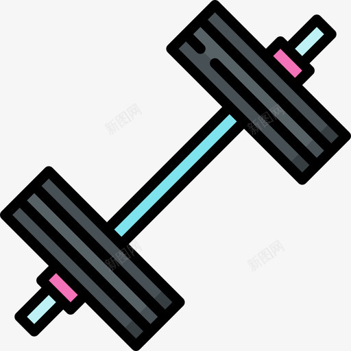 杠铃运动训练2线条颜色图标svg_新图网 https://ixintu.com 杠铃 线条 运动训练 颜色