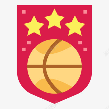 徽章篮球43扁平图标图标