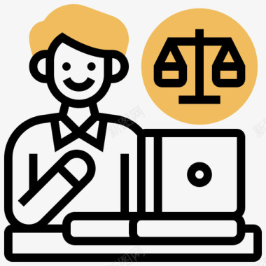 律师法律与司法42黄影图标图标