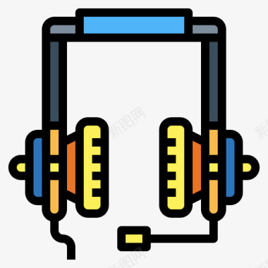 耳机计算机设备4线性颜色图标图标