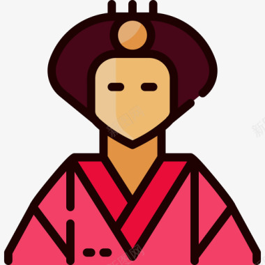 皇后日本89线性颜色图标图标