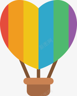 热气球lgbt9扁平图标图标