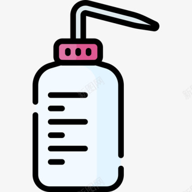 洗瓶实验室69线性颜色图标图标