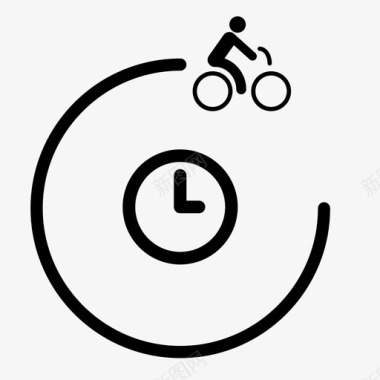 自行车时间时钟自行车图标图标