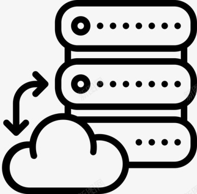 服务器云20线性图标图标