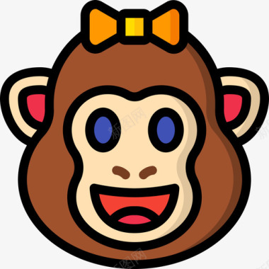 猴子猴子1线颜色图标图标