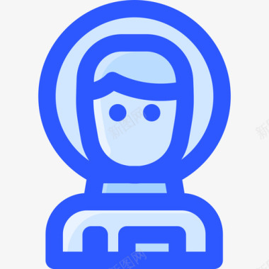 宇航员太空219蓝色图标图标