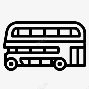 双层巴士公共交通14直达图标图标
