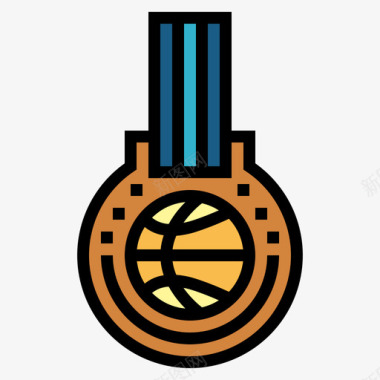 奖牌篮球44线颜色图标图标