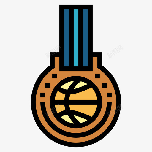 奖牌篮球44线颜色图标svg_新图网 https://ixintu.com 奖牌 篮球 颜色