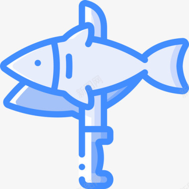 鱼片海鲜17蓝色图标图标