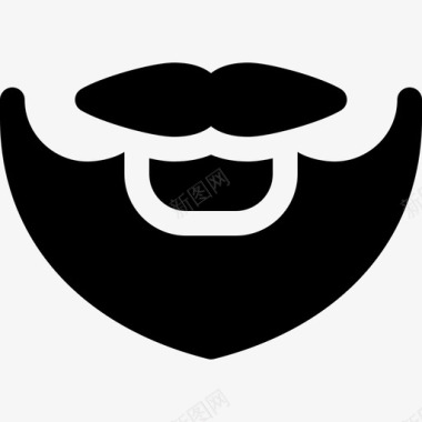 胡须胡子和胡子4填充图标图标