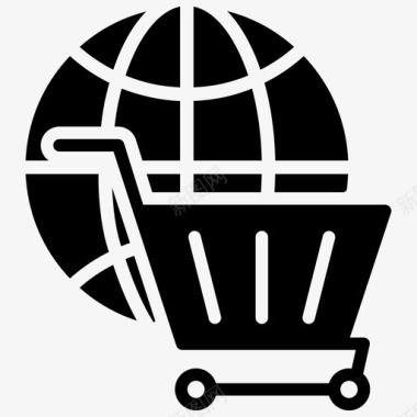 全球购物全球市场国际营销图标图标