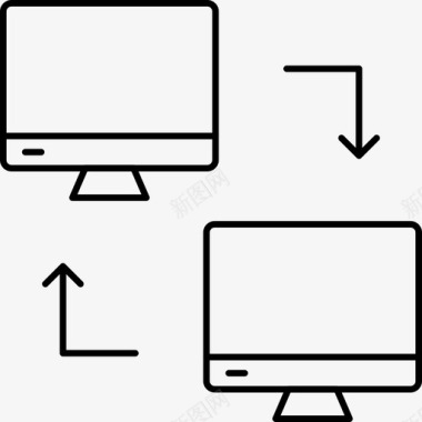 文件共享计算机lcd图标图标