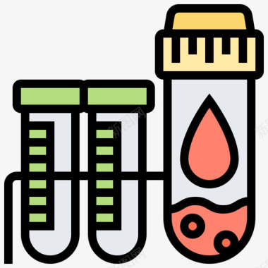 血液检测生化25线性颜色图标图标