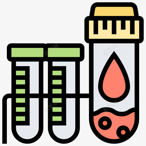 血液检测生化25线性颜色图标svg_新图网 https://ixintu.com 检测 生化 线性 血液 颜色