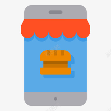智能手机送餐72扁平图标图标