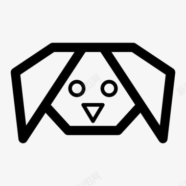 折纸狗折纸动物纸工艺图标图标
