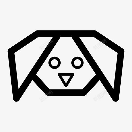 折纸狗折纸动物纸工艺图标svg_新图网 https://ixintu.com 动物 工艺 折纸