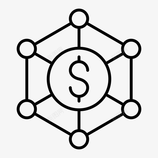 共享美元金融图标svg_新图网 https://ixintu.com 企业 共享 创业 图标 线图 网络 美元 货币 金融